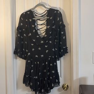 NEW Forever 21 black flowy floral dress